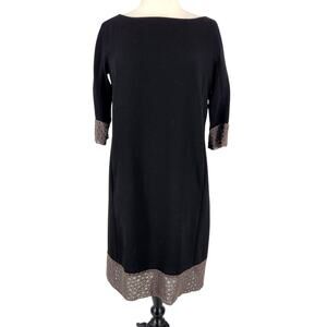 Vintage 49 AV by Junko Shimada Black Sheath Dress W/ Pockets Made in Japan